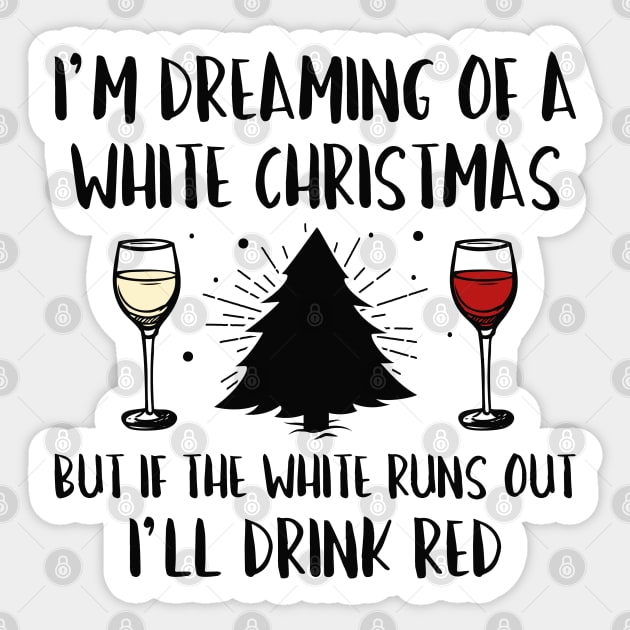 White Christmas Wine Sticker by LuckyFoxDesigns